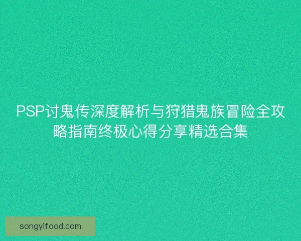 PSP讨鬼传深度解析与狩猎鬼族冒险全攻略指南终极心得分享精选合集