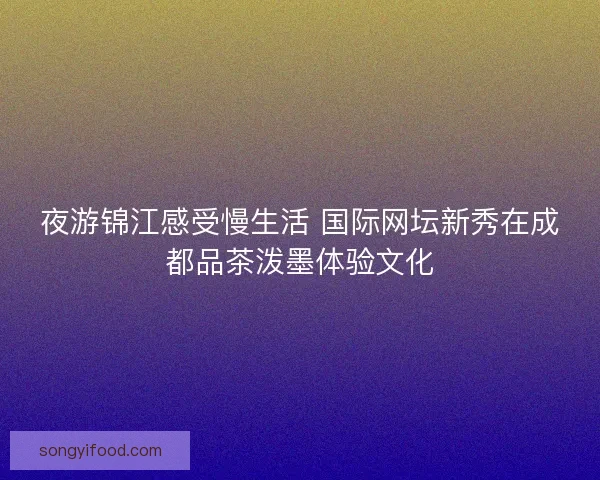夜游锦江感受慢生活 国际网坛新秀在成都品茶泼墨体验文化 夜游锦江感受慢生活 国际网坛新秀在成都品茶泼墨体验文化