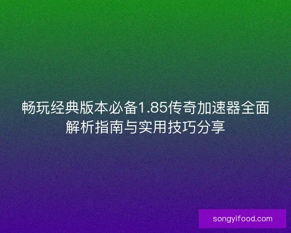 畅玩经典版本必备1.85传奇加速器全面解析指南与实用技巧分享 畅玩经典版本必备1.85传奇加速器全面解析指南与实用技巧分享