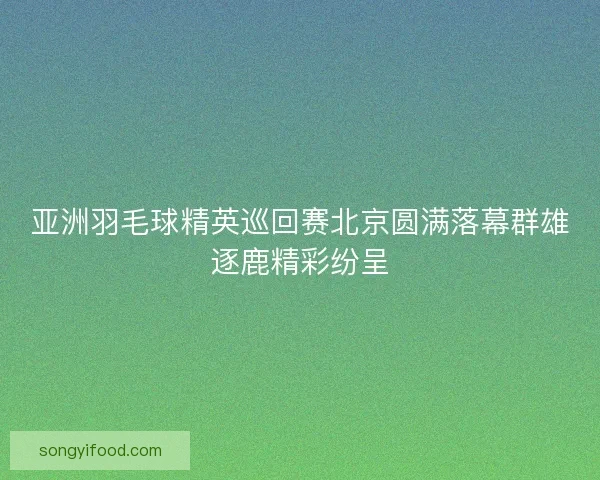 亚洲羽毛球精英巡回赛北京圆满落幕群雄逐鹿精彩纷呈