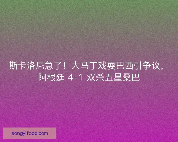 斯卡洛尼急了！大马丁戏耍巴西引争议，阿根廷 4-1 双杀五星桑巴